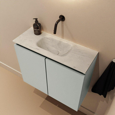 MONDIAZ TURE-DLUX 60cm toiletmeubel Greey. EDEN wastafel Opalo positie midden. Zonder kraangat.