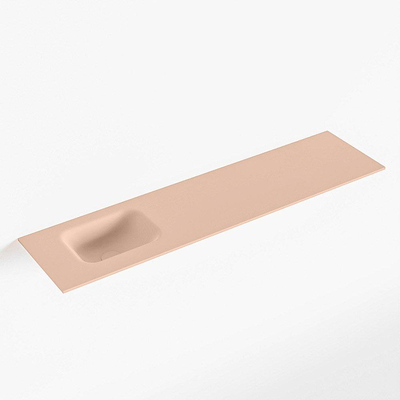 Mondiaz LEX Lavabo - 120x30x0.9cm - vasque à gauche - sans trous de robinet - pour meuble de toilettes - Solid surface - Rosee