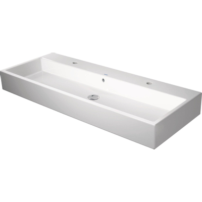 Duravit Vero air (meubel) wastafel - met 2x1 kraangat - met overloop - 120x47cm - met wondergliss - wit