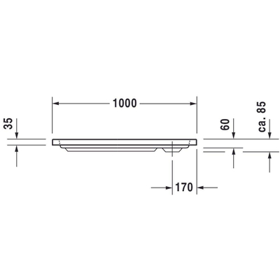 Duravit D-code Kunststof douchebak acryl rechthoekig - zonder paneel - 100x70cm - met afvoergat - diameter 90mm - wit