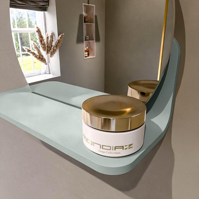 Mondiaz SPOT Miroir de salle de bains - rond 30cm - tablette de miroir - couleur Greey