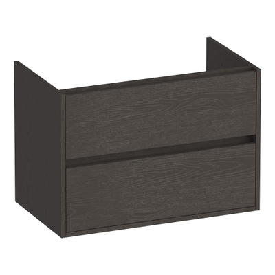 BRAUER Adore meuble sous-lavabo - 80x46x55cm - 2 tiroirs softclose - sans poignée - 1 découpe pour siphon - Timber Anthracite