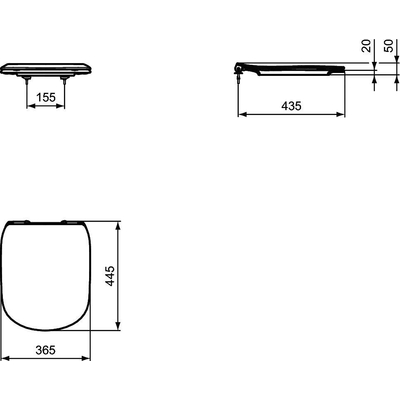 Ideal standard Tesi abattant de WC slim softclose blanc