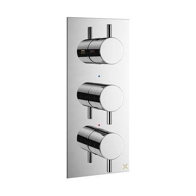 Crosswater MPRO ensemble encastré robinet de douche thermostatique vertical 2 robinets d'arrêt partie apparente chrome