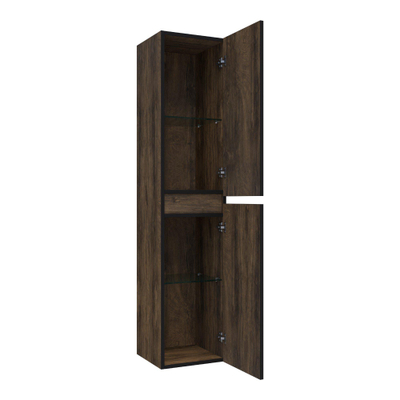 BRAUER Joy Edge armoire de salle de bains - 160x35x35cm - 2 portes - ouverture à gauche ou à droite - sans poignée - Grove