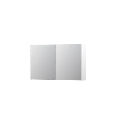 INK SPK1 spiegelkast – 100x60x14 cm – 2 deuren, dubbelzijdige spiegeldeuren – Wit mat