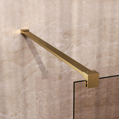 BRAUER Void Badwand - 80x140- brons glas - incl. glascoating - geborsteld goud PVD