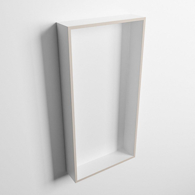 Mondiaz Easy nis 29.5x59.5x8cm voor Inbouw/opbouw 1 open vak Solid surface Talc/Linen