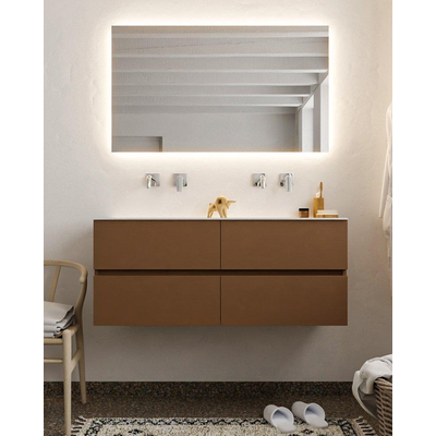 Mondiaz VICA ensemble de meuble de salle de bain - 120cm - meuble sous-vasque repos - 4 tiroirs - lavabo cloud double - sans trou de robinet version XL 60cm de haut