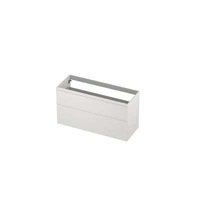 INK Wastafelonderkast - 120x45x65cm - 2 lades - greeploos - MDF lak - Mat wit