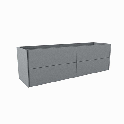 Mondiaz TENCE wastafelonderkast - 160x45x50cm - 4 lades - uitsparing links - push to open - softclose - Plata