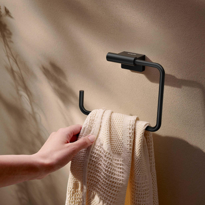 Hansgrohe AddStoris S handdoekring mat zwart