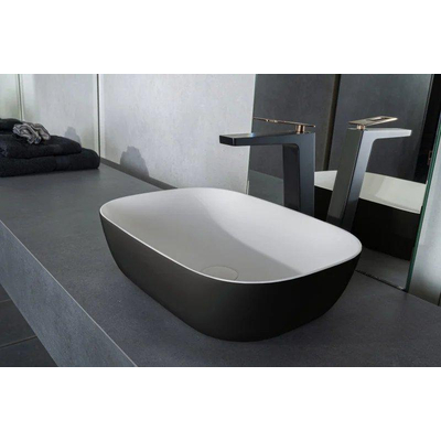 By Goof Vasque - à poser - 46x12.2x34cm - Solid surface - Ovale - Noir mat