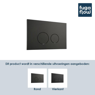FugaFlow Elvas Bedieningsplaat - dualflush - frontbediening - voor Geberit UP320/UP720 inbouwreservoir - rond - mat zwart