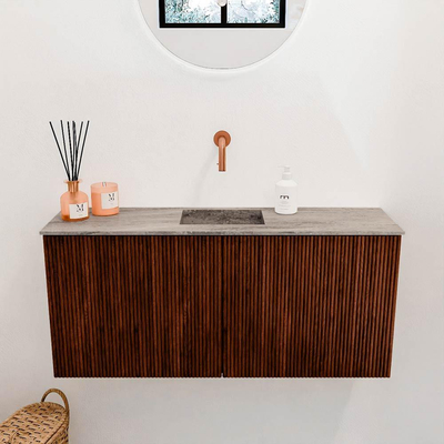 Mondiaz JOYA-DLUX 90cm toiletmeubel - kleur Ruby - Wastafel FAYE positie Midden Zonder kraangat kleur Oza.