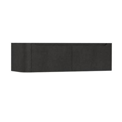 H&R Badmeubelen Juice Wastafelonderkast - 140x45x40cm - linkerhoek afgerond - 2 lades - geïntegreerde greep - basalt