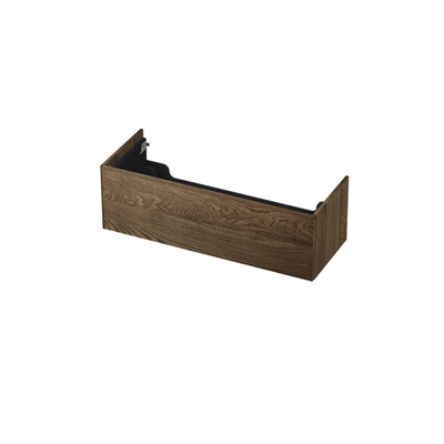 INK Wastafelonderkast - 120x45x37.6cm - 1 lade - push to open - met recht opdekfront - Eiken - Charcoal