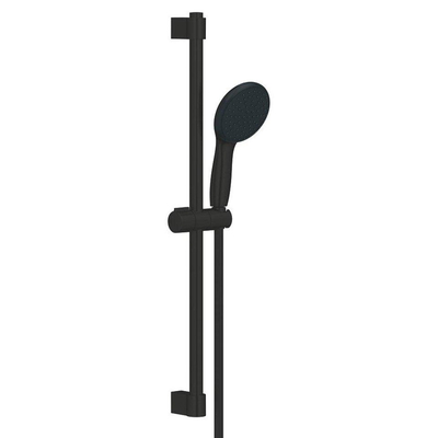 GROHE Eurosmart Doucheset - met hendel - s-koppelingen - glijstangset - ronde handdouche - 2 straalsoorten - matte black