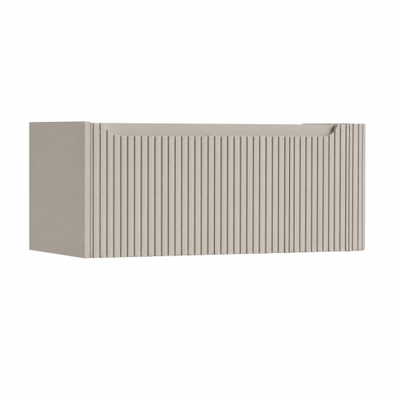 H&R Badmeubelen Juice Wastafelonderkast - 100x45x40cm - rechterhoek afgerond - 3D-front - 1 lade - geïntegreerde greep - beige mat