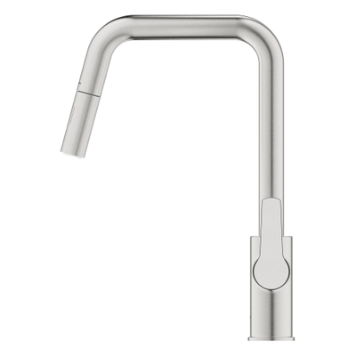 Grohe Start QuickFix Keukenkraan - met uittrekbare handdouche - met dual spray - voorsprong 22.1cm - Supersteel (RVS)