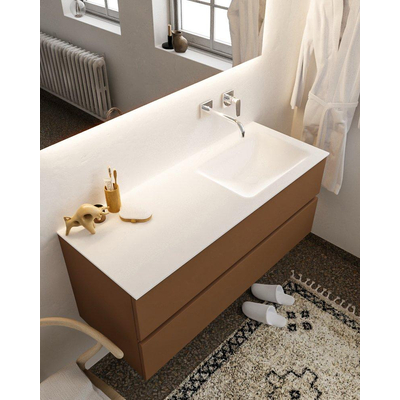 Mondiaz VICA ensemble de meuble de salle de bain - 120cm - meuble sous-vasque repos - 2 tiroirs - lavabo cloud droite - sans trou de robinet XL version 60cm haut