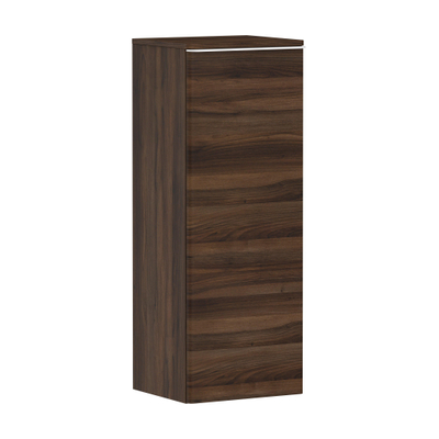 Hansgrohe Xelu Q Armoire mi-haute - 106.5x40x35cm - 1 porte - poignée chrome - fermeture amortie - charnière gauche - dark walnut