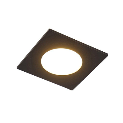 QAZQA Simply Spot encastré - set de 6 - 9x9cm - LED incluse - 3 niveaux de gradation - IP44 - carré - noir mat