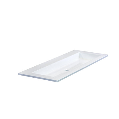 HR Badmeubelen Thin vasque pierre composite 120,5x2x45,5cm simple blanc brillant ssg