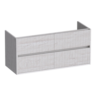 BRAUER Adore Wavy meuble sous lavabo 120 4 tiroirs softclose - sans poignée - 2 découpes pour siphon - Forest Seashell