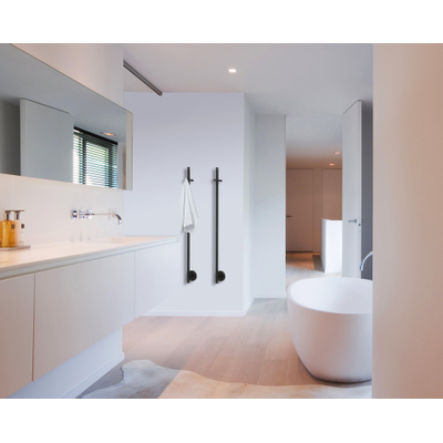 Vasco Spike Radiateur électrique pour serviettes - 91,5cm de hauteur - 20Watt - RAL 9005 - noir mat