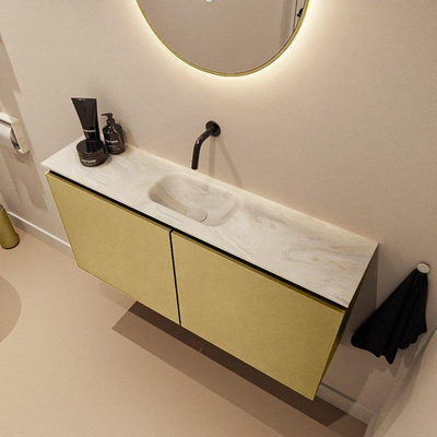 MONDIAZ TURE-DLUX 100cm toiletmeubel Oro. EDEN wastafel Ostra positie midden. Zonder kraangat.