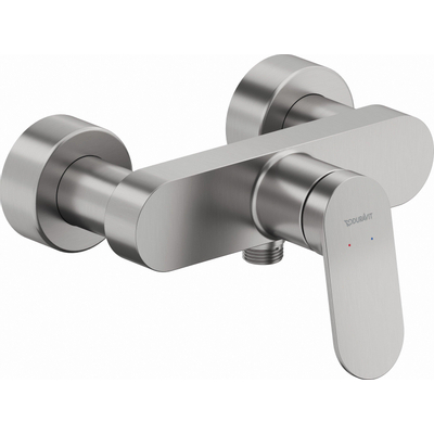 Duravit Wave Douchekraan - eengreeps - omstel - koppelingen - HOH=15cm - geborsteld RVS