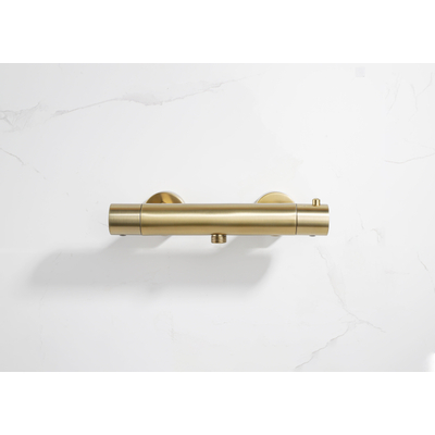 Fortifura Calvi Thermostatische Douchekraan - opbouw - PVD - geborsteld messing (goud)