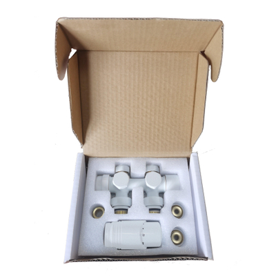 Rosani Classic kit de raccordement de radiateur universelle droite et coudée blanc mat