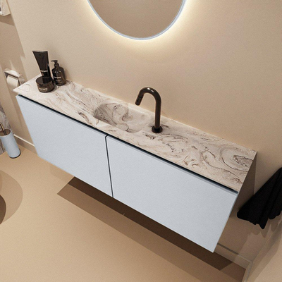 MONDIAZ TURE-DLUX 120cm meuble WC Clay. EDEN lavabo Glace position milieu. Avec 1 trou de robinet.