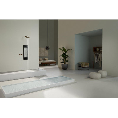 Sunshower Round Small One infrarouge en saillie incl. kit d'installation angle 95x33x25cm Noir