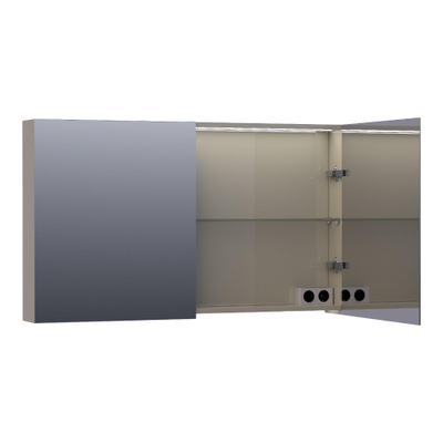 BRAUER Dual Spiegelkast - 120x70x15cm - 2 links- rechtsdraaiende spiegeldeur - MDF - hoogglans taupe