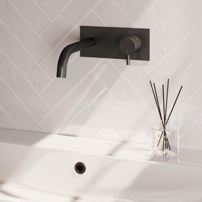 Brauer Black Edition Mitigeur lavabo encastrable économiseur d'énergie Noir mat