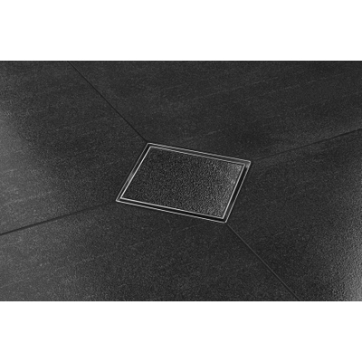 Easy drain Aqua Plus Quattro Drain de sol - 20x20cm - grille carrelable - sortie latérale - profondeur d'encastrement 8cm - inox brossé.