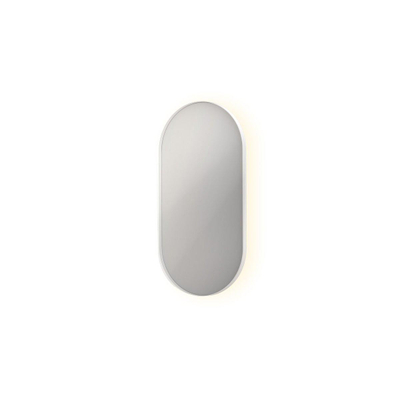 INK SP21 miroir – ovale – 50 x 100 cm – LED indirecte – chauffage de miroir – Blanc mat