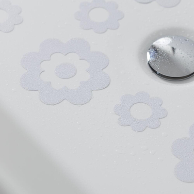 Sealskin Fleur de bain Autocollant antidérapant autocollant Vinyle 7 pièces Blanc