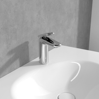 Villeroy & Boch Antao 1 greeps wastafelkraan - 140mm - met push open afvoergarnituur - hoogglans chroom