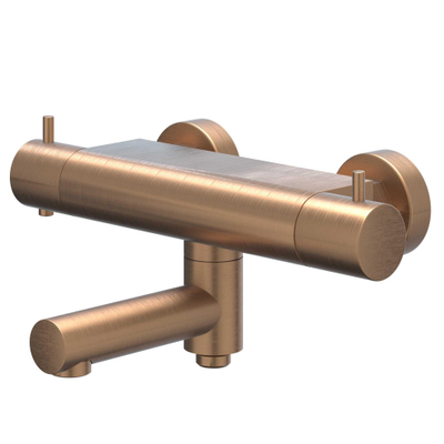 IVY Bond Mitigeur thermostatique de bain apparent - bec de baignoire orientable - inverseur - Cooltouch - Cuivre brossé mat PVD