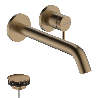 Hansgrohe Tecturis s Eengreeps wastafelkraan - inbouw - voor wandmontage - met uitloop 22 - 5 cm - geborsteld brons