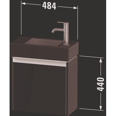 Duravit Ketho 2 meuble bas pour lavabo avec 1 porte 48,4x23,8x44cm gauche, avec poignée chêne anthracite noir mat