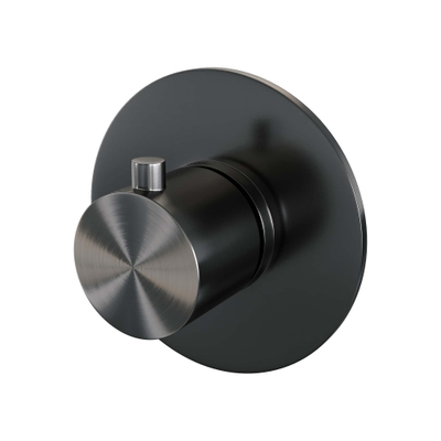 Brauer Gunmetal Edition inbouwthermostaat - met inbouwdeel - 1 gladde knop - PVD - geborsteld gunmetal TWEEDEKANS
