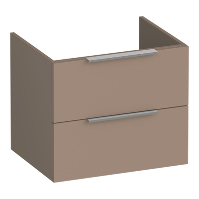 BRAUER Elevate wastafelonderkast 60 excl. opleggrepen 2 softclose lades en 1 sifon uitsparing - mat mokka