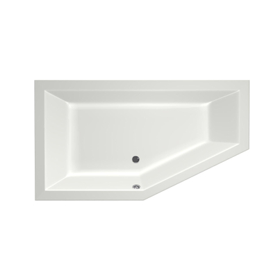 Xenz Society Baignoire d'angle - 160x90x53 - bonde au milieu - Gauche - acrylique - blanc mat