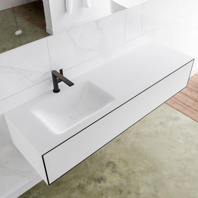 Mondiaz Lagom Meuble avec 1 tiroir 150x30x45cm vasque Cloud gauche 1 trou de robinet Solid Surface Urban