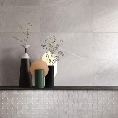 Terravito Covano carrelage mural et de sol - 60x60cm - 10mm - Carré - rectifié - effet marbre - gris mat